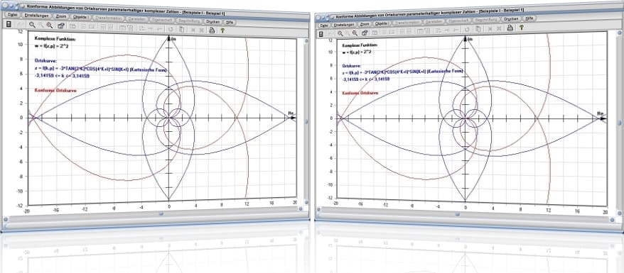 MathProf - Konforme Abbildung - Winkeltreue Abbildung - Ortskurve - Ortskurven - Komplex - Komplexe Zahlen 
