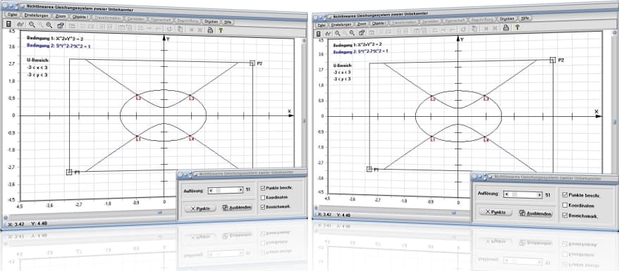MathProf - Nichtlineares Gleichungssystem - Nichtlineare Gleichungssysteme - Lösen - Rechner - Berechnen