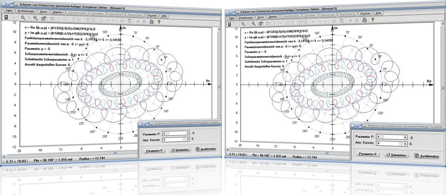 MathProf - Kurvenschar - Kurvenscharen - Ortskurve - Ortskurven - Komplex - Scharparameter - Darstellen - Beispiel - Funktionsscharen - Funktionenschar - Parameter - Funktionsplotter - Funktionenscharen - Plotten - Grafisch - Grafik - Zeichnen - Plotter