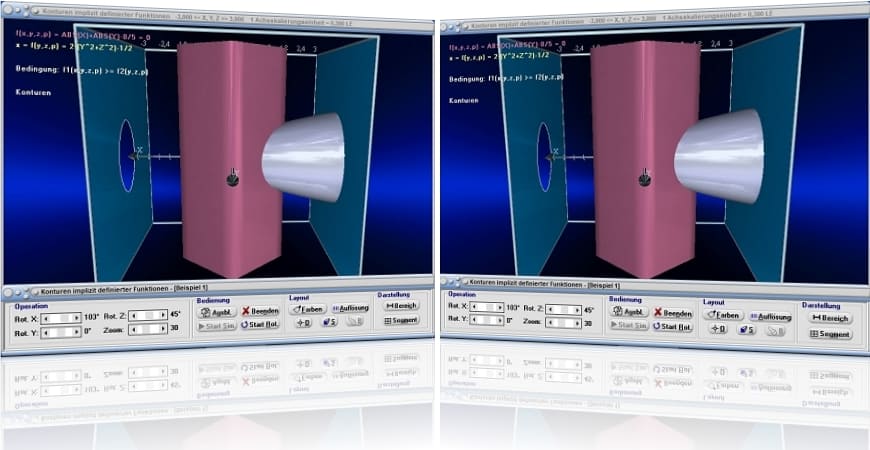 MathProf - Isofläche - Isoflächen - Isosurface - Isosurfaces - Fläche - Implizit - Funktion - Funktionen - Gleichung - Implizite Flächen - Krumme Flächen - Implizite Fläche - Zeichnen - Darstellen - Plotten - Plotter - Bedingungen 