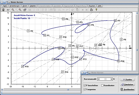 MathProf - Bezier Kurve - Bezier Kurven - Bezier - Spline - Generator - Interpolation - Darstellen - Formel - Zeichnen - Plotten