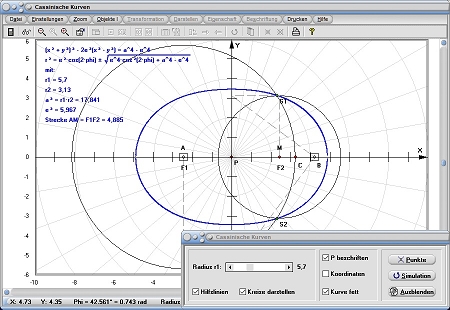 MathProf - Cassinische Kurven - Cassini - Kurve - Formel - Funktion - Gleichung - Definition - Graph - Rechner - Berechnen - Darstellen - Zeichnen - Plotten