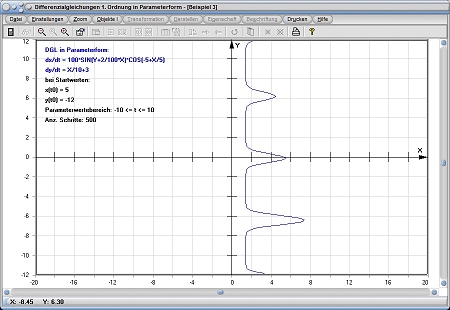 MathProf - Differentialgleichung - DGL - Gekoppelte Differentialgleichung - Gekoppelte DGL - Parameter - dx - dy - dt - Rechner - Berechnen