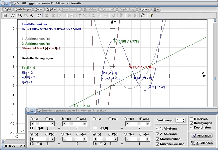 MathProf - Funktion - Funktion- Aufstellen - Bestimmen - Polynom - Polynomfunktion - Polynome - Punkte - Funktionsterm - Darstellung - Ableitungsfunktionen - Berechnen - Rechner