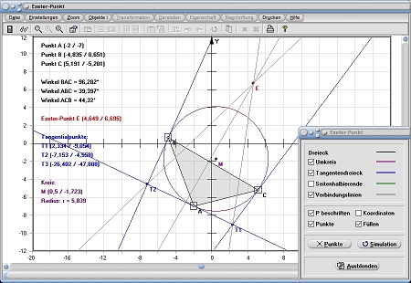 MathProf - Exeter-Punkt - Berechnen - Darstellen - Zeichnen - Grafisch