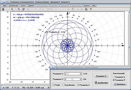 MathProf - Parameterfunktion - Parameter - Parameterkurven - Polar - Polarform - Polarkoordinaten  - Kurven zeichnen - Parameterdarstellung - Funktion - Plotter - Beispiel - Funktionsplotter - Funktionsgraphen - Graphen - Graphen zeichnen - Graphen Funktionen - Graph darstellen - Graph Plotter - Funktionsplotter - Parameterkurve - Funktionen - Parametrisierte Kurve - Funktionen zeichnen