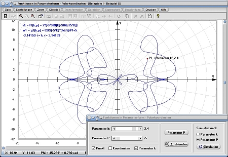 MathProf - Parameterkurven - Parametergleichungen - Parametrisierte Gleichungen - Parametrisierte Kurven - 1. Ableitung - Partielle Ableitung - 2D-Plot - Parametrisierung von Kurven - Parametrische Kurve - Zeichnen - Plotten - Darstellen