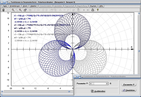 MathProf - Parameterkurven - Parametergleichungen - Parameterform - Parameterdarstellung - Polarkoordinaten - Ortslinien - Funktionen in Parameterform - Funktionen