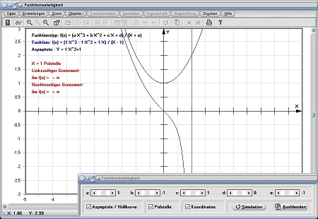 MathProf - Funktion - Stetig - Stetigkeit - Asymptote - Asymptoten - Uneigentlicher Grenzwert - Grenzwerte - Definition - Graph - Rechner - Berechnen - Darstellen - Zeichnen