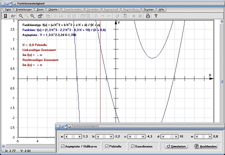 MathProf - Funktion - Stetig - Stetigkeit - Asymptote - Asymptoten - Uneigentlicher Grenzwert - Grenzwerte - Definition - Graph - Rechner - Berechnen - Darstellen - Zeichnen