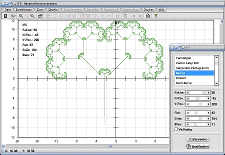 MathProf - IFS- Koeffizienten - Transformation - Zufall - Bildpunkte - Bild - Baum