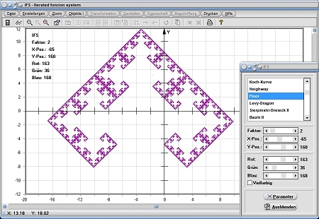 MathProf - IFS - Transformationsmatrix - Affine Abbildung - Affine Transformation - Tabelle - Wahrscheinlichkeit  - Floor