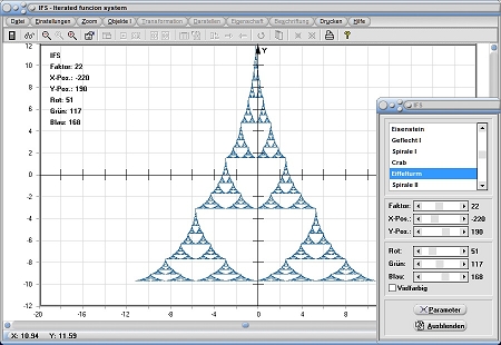 MathProf - IFS- Koeffizienten - Transformation - Zufall - Bildpunkte - Bild - Eiffelturm