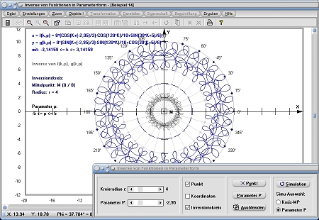 MathProf - Umgekehrte Funktion - Umgekehrte Funktion - Invertierte Funktion - Funktionen - Kreis - Polarform - Parameterform - Explizit - Kartesisch - Graph - Grafisch - Darstellen - Zeichnen - Parameter - Plotten