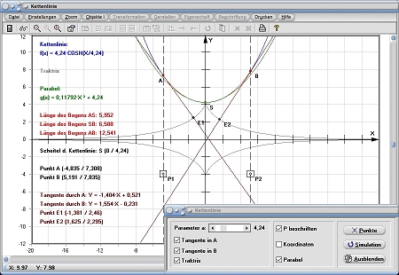 MathProf - Kettenlinie - Kettenlinien - Länge - Mathematik - Definition - Graph - Rechner - Berechnen - Darstellen - Zeichnen