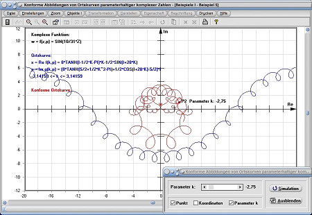 MathProf - Konforme Abbildung - Koform - Konforme Ortskurve - Ortskurve - Zeichnen - Darstellen - Plotten - Rechner - Beispiel