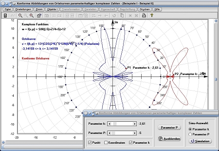 MathProf - Konforme Abbildung - Koform - Konforme Ortskurve - Ortskurve - Zeichnen - Darstellen - Plotten - Rechner - Beispiel