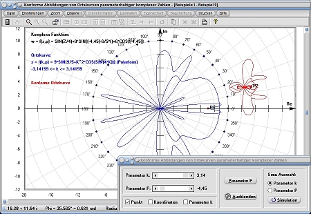 MathProf - Konforme Abbildung - Koform - Konforme Ortskurve - Ortskurve - Zeichnen - Darstellen - Plotten - Rechner - Beispiel