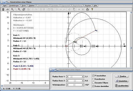 MathProf - Ellipse - Konstruktion - Konstruieren - Ellipsenkonstruktion - Zeichnen - Darstellen