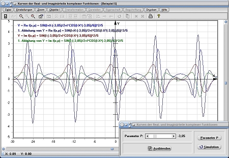 MathProf - Komplex - Realteil - Imaginärteil - Real - Imaginär - Plotter - Darstellen - Darstellung - Koordinaten - Ableitung - 1. Ableitung - 2. Ableitung - Komplexe Funktion - Komplexe Funktionen - Parameter - Werte - Formel