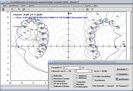 MathProf - Komplexe Zahlen - Funktionen ableiten - Ableitung berechnen - Ableitung bestimmen - Maxima - Minima - Analysis - Formeln - Steigung - Komplex - Ortskurve - Ortskurven - Komplexe Funktion - Imaginär - Rechner - Berechnen - Plotter - Darstellen