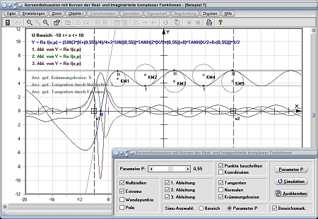 MathProf - Ableitung - 1. Ableitung - 2. Ableitung - 3. Ableitung - Ableitungsfunktionen - Ableitungsfunktion - Lokale Minima - Lokale Maxima - Extrema - Komplex - Realteil - Imaginärteil - Real - Imaginär - Rechner - Berechnen - Plotter - Darstellen