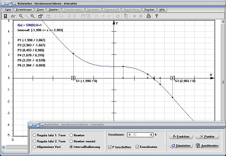 MathProf - Intervallhalbierungsmethode - Newtonverfahren - Approximation - Intervallhalbierungsverfahren - Halbierungsverfahren - Newton Iteration - Näherungswert - Näherungswerte - Rechner - Berechnen