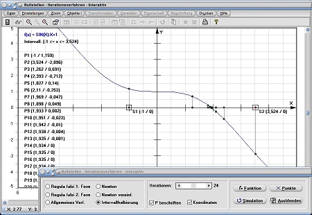 MathProf - Rechner - BerechnenNullstellensuche - Nullstellenbestimmung - Numerische Mathematik - Numerische Verfahren - Numerische Differentiation - Nullstellen-Approximation - Rechner - Berechnen