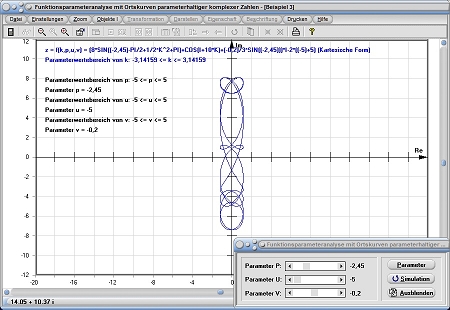 MathProf - Ortskurve - Komplex - Komplexe Zahlen - Funktion - Parameter - Kurven - Funktionen mit Parametern - Parameter - Bestimmen - Analyse - Funktionsparameter - Parametrisierung - Polardarstellung - Polarkoordinaten - Polarform - Darstellen - Plotten - Graph - Grafik - Zeichnen - Plotter