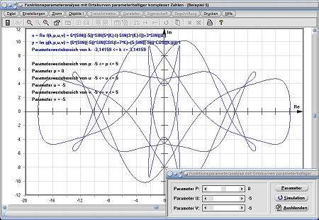 MathProf - Ortskurve - Komplex - Komplexe Zahlen - Parameter - Simulation - Parameterwerte - Parameterhaltige Funktion - Kurve - Plotter - Funktionsgraph - Zeichnen - Graph - Beispiel - Funktionsparameter - Funktion - Darstellen 