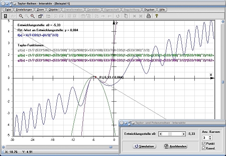 MathProf - Taylor Reihen - Taylorreihe - Graph - Rechner - Zeichnen - Beispiel - Plotten - Approximation - Plotter - Näherung - Diagramm - Rechner - Berechnen - Zeichnen - Entwickeln - Entwicklung