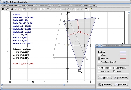 MathProf - Trilineare Koordinaten - Trilinear - Dreieck