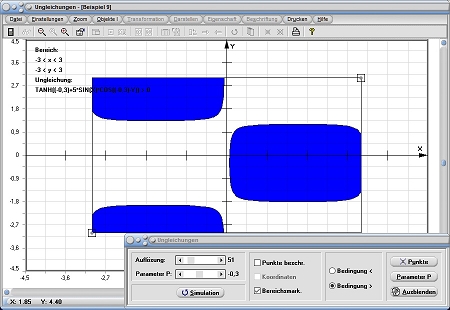 MathProf - Ungleichungssysteme - Ungleichungen - Funktionen - Lösen - Lösung - Graph - Grafisch - Bild - Grafik - Bilder - Plotten - Plotter - Rechner 