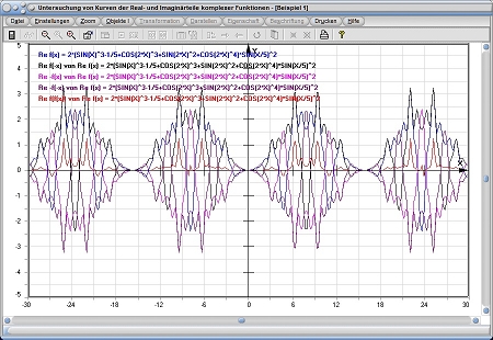 MathProf - Komplex - Realteil - Imaginärteil - Real - Imaginär - Zahl - Zahlen - Funktionen - Funktionsplotter - Funktionen analysieren - 1. Ableitung - 2. Ableitung - Ableitungen - Inverse Funktion - Zeichnen 