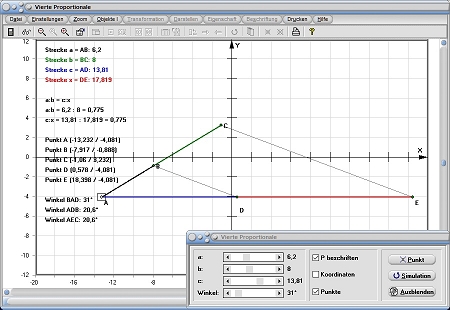 MathProf - Proportionale - Proportionalen - Proportional - Zusammenhang - Zahlen - 4 - Strecken - Graph - Rechner - Berechnen - Darstellen - Zeichnen - Grafisch