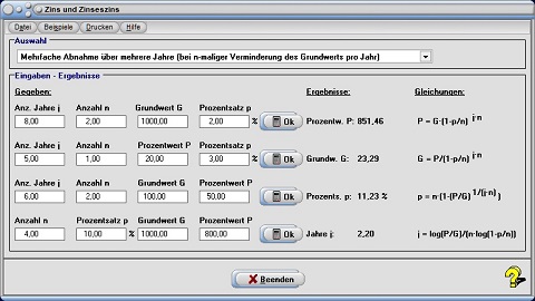 MathProf - Zins - Zinsen - Zinseszins - Zinssenkung - Prozentsatz - Rechner - Berechnen - Berechnung - Dauer - Zeit - Rechner - Berechnen - Berechnung