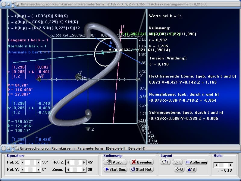 MathProf - Raumkurven - Parameterdarstellung - Parameterkurven - Parametrisierte Kurven - Parameter - Darstellen - Plotten - Rechner - Berechnen - Graph - Grafik