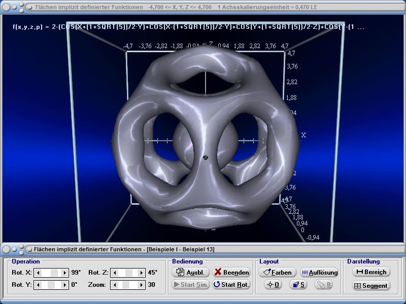 MathProf - Isofläche - Isoflächen - Graph - 3D-Funktionsplotter - Implizit - Plot - Berechnung - Grafik - Rechner - Berechnen - Beispiel - Grafikrechner - Zeichnen