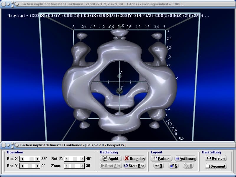 MathProf - Isosurface - Isosurfaces - 3D-Flächen - Flächendarstellung - 3D-Graphen - Plotter - Funktionen - Variablen - Implizit - Graph - 3D Surface - Implizite Funktion