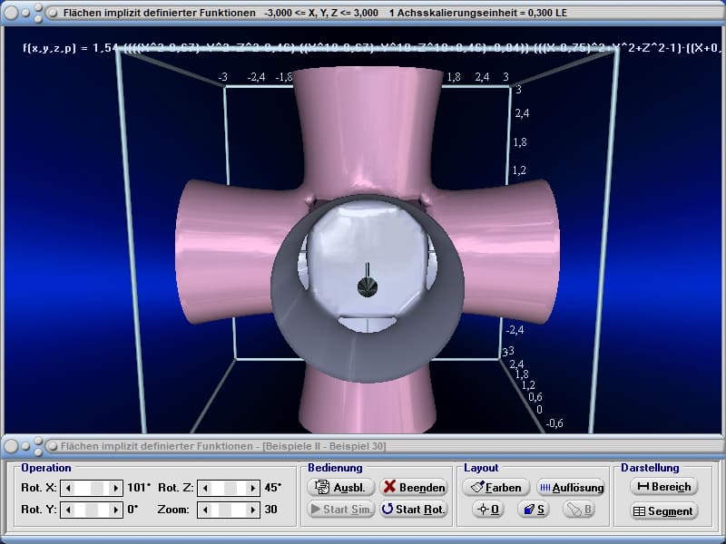 MathProf - Isosurface - Isosurfaces - 3D - Implizit - Gekrümmte Flächen - Zeichnen - Darstellen - Funktion zeichnen - 3D-Funktion plotten - 3D-Flächenplot - Oberflächenplot