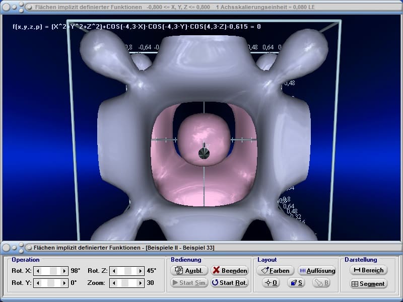 MathProf - Isosurface - Isosurfaces - Fläche - Implizit - Funktion - Funktionen - Gleichung - Implizite Flächen - Krumme Flächen - Implizite Fläche - Zeichnen - Darstellen - Plotten - Plotter