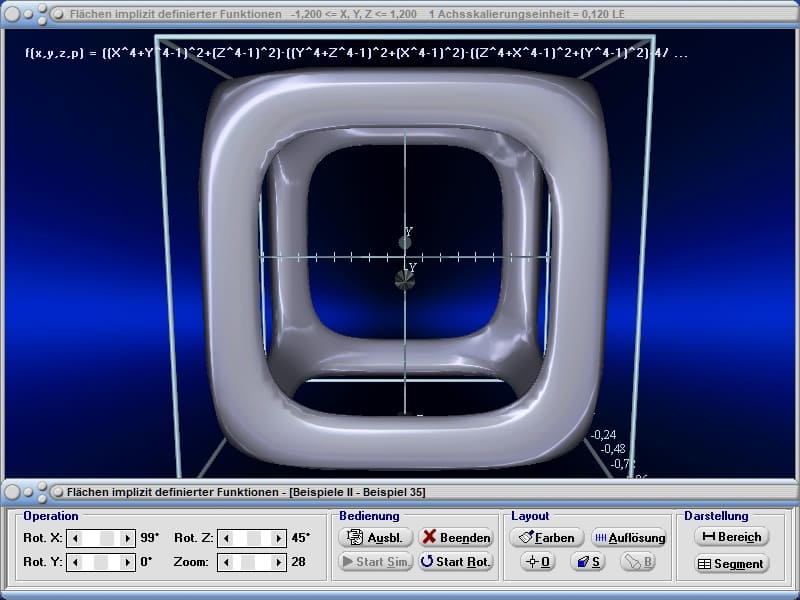 MathProf - Isosurface - 3D - Funktionen - Dreidimensionale Funktion - 3D-Graph - 3D-Plotter - 3D-Funktionen - 3D Rechner - 3D Darstellung - Images - Flächen - Implizit