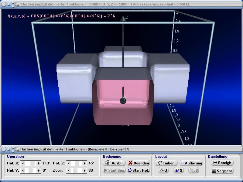 MathProf - Isosurface - Isosurfaces - 3D - Implizit - Funktionsplotter - Funktion - f(x,y,z) - Funktionsplot - Flächenfunktionen - Impliziit - 3D-Funktion - Zeichnen - Graphen