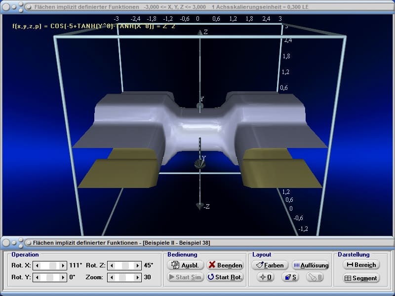 MathProf - Isosurface - Isosurfaces - 3D-Flächen - Flächendarstellung - 3D-Graphen - Plotter - Funktionen - Variablen - Implizit - Graph - 3D Surface - Implizite Funktion
