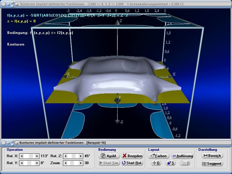 MathProf - Isofläche - Isoflächen - Isosurface - Isosurfaces - 3D - Flächen - Implizit - Dreidimensional - Darstellung - Parameter - Präsentation - Räumlich - Plotter - Eigenschaften - 3D-Fläche - Plotten - Bedingungen 