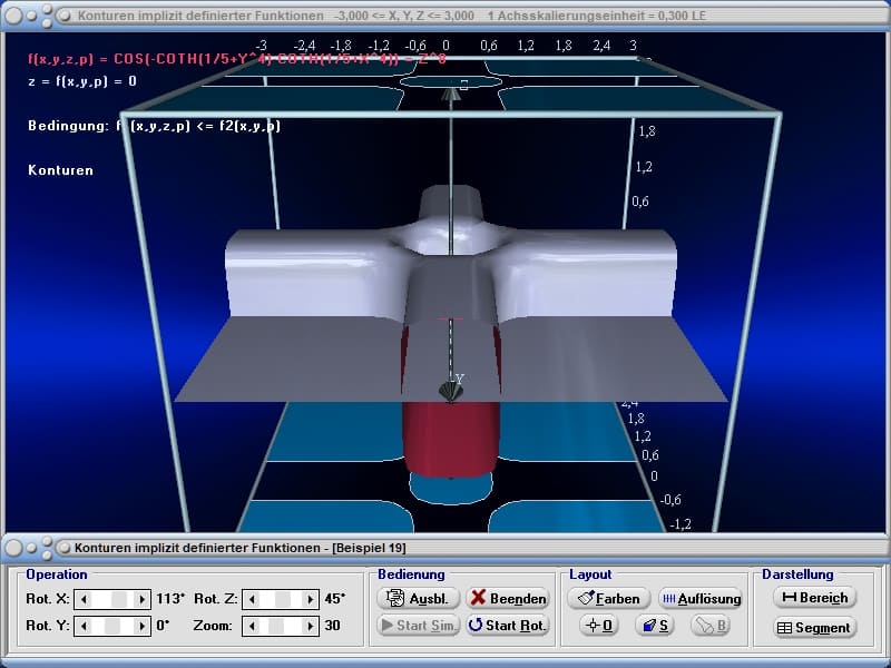 MathProf - Isofläche - Isoflächen - Isosurface - Isosurfaces - Fläche - Implizit - Funktion - Funktionen - Gleichung - Implizite Flächen - Krumme Flächen - Implizite Fläche - Zeichnen - Darstellen - Plotten - Plotter - Bedingungen 