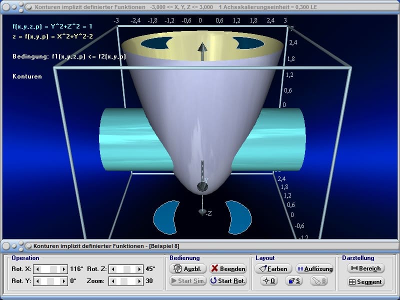 MathProf - Isofläche - Isoflächen - Isosurface - Isosurfaces - 3D-Flächen - Flächendarstellung - 3D-Graphen - Plotter - Funktionen - Variablen - Implizit - Graph - 3D Surface - Implizite Funktion - Animationen - Simulation - Bedingungen 