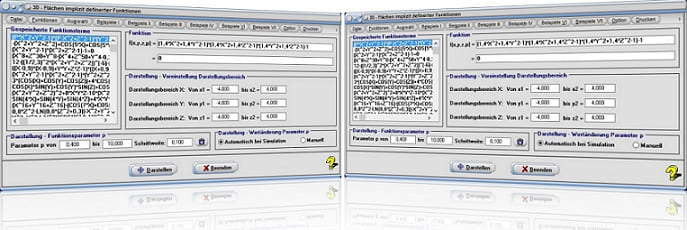 MathProf - Flächen - Funktionen - Parameterdarstellung - Dreidimensional - 3D - R3 - Funktionsplotter - Gekrümmte Flächen - Graph - Plotter - Rechner - Bilder - Plotten - Darstellung - Berechnung - Darstellen