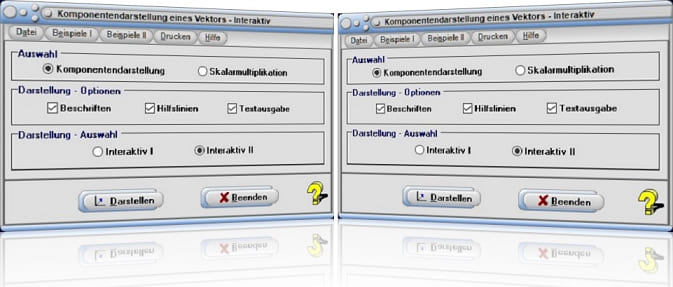MathProf - Vektoren - Komponenten - Skalar - Multiplikation - Multiplizieren - Komponentendarstellung - Skalare Multiplikation - Vektorkomponenten -  Skalarmultiplikation - Vektor - Plotter - Graph - Rechner - Grafisch - Bilder - Plotten - Darstellung - Berechnen - Darstellen