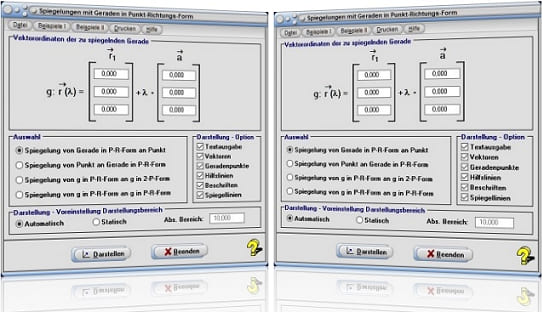 MathProf - Gerade - Raum - Zwei-Punkte-Form 3D - Winkel - Zwei Geraden - Lagebeziehung - Windschiefe Geraden - Schneidende Geraden - Schnittwinkel - Abstand - Punkt - Schnittpunkt - Lage  - Formel - Parameter - Grafik - Plotter - Rechner - Berechnen - Graph